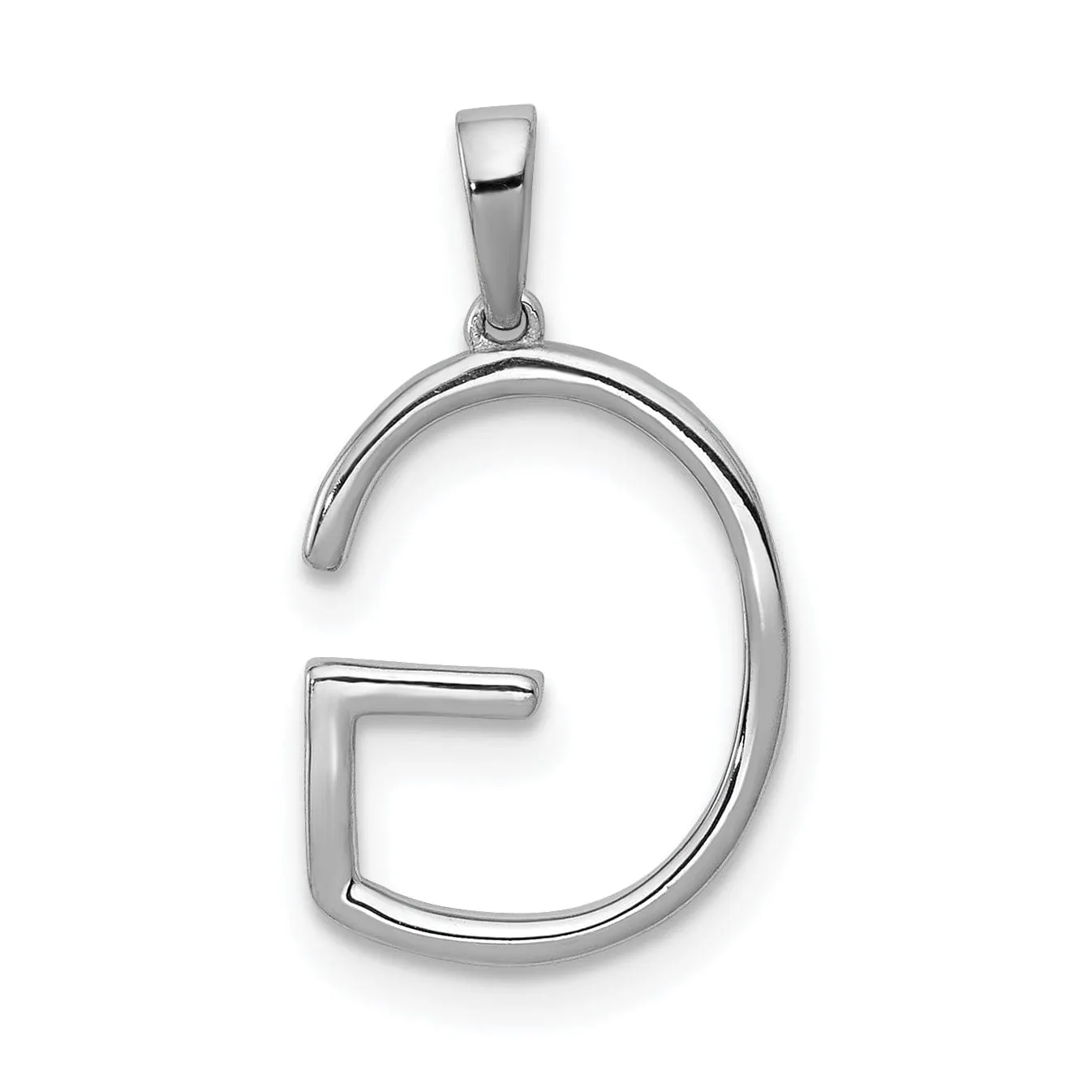14K White Gold Diamond 0.102-CT Block Letter G Initial Charm Pendant