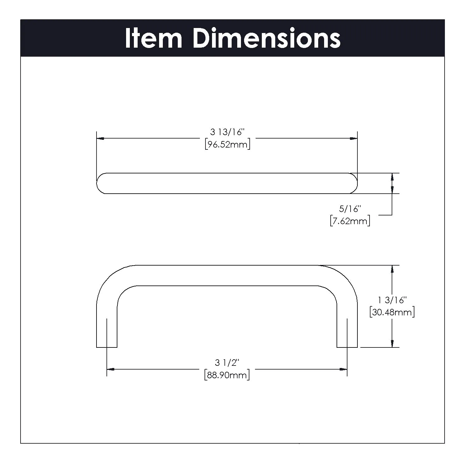 3-1/2 Inch Wire Pulls Cabinet Pull