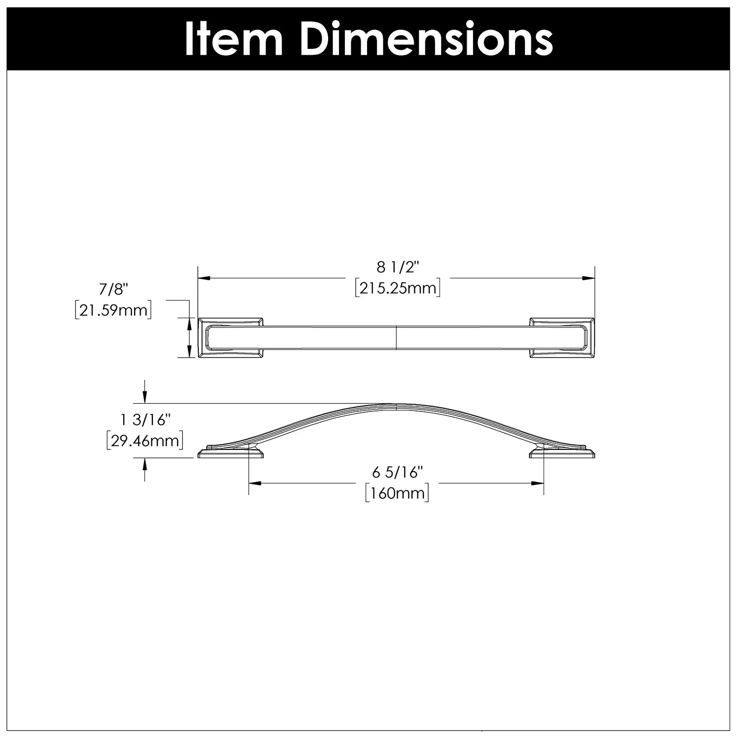 6-5/16 inch (160mm) Dover Pull