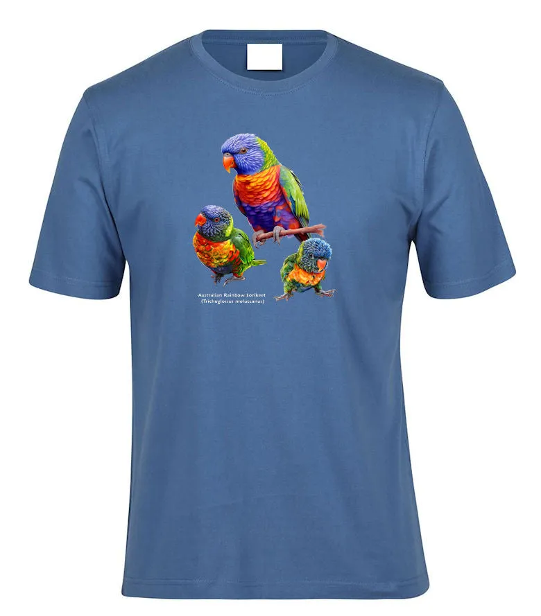 Australian Rainbow Lorikeet Adults T-Shirt (Various Colours)