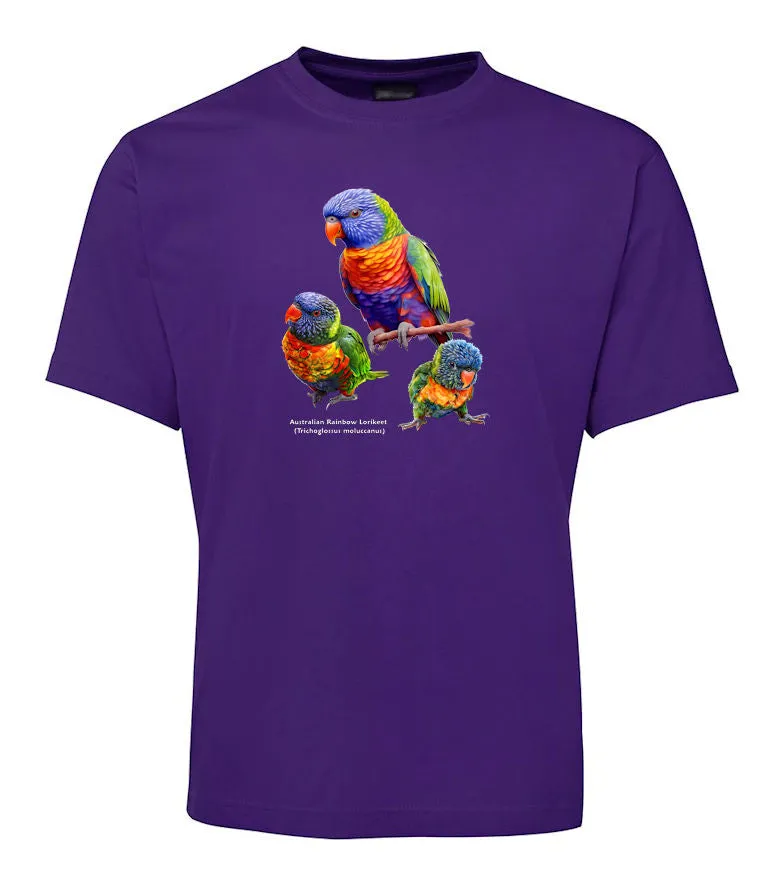 Australian Rainbow Lorikeet Adults T-Shirt (Various Colours)