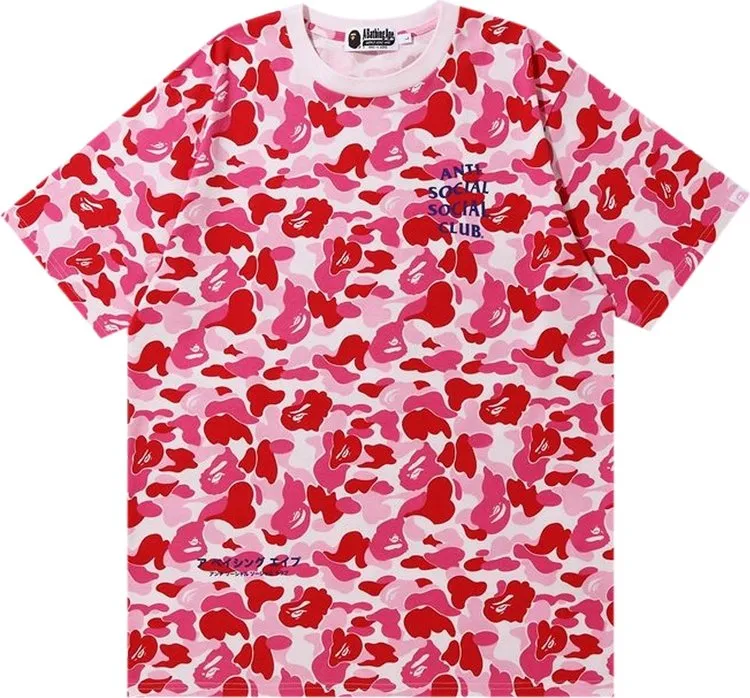 BAPE x Anti Social Social Club ABC Camo Tee 'Pink', Pink
