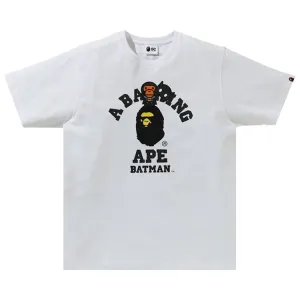 BAPE x DC Baby Milo Batman College Tee 'White', White