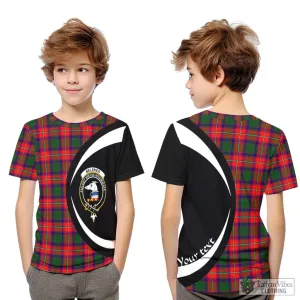 Belshes Tartan Kid T-Shirt with Family Crest Circle Style