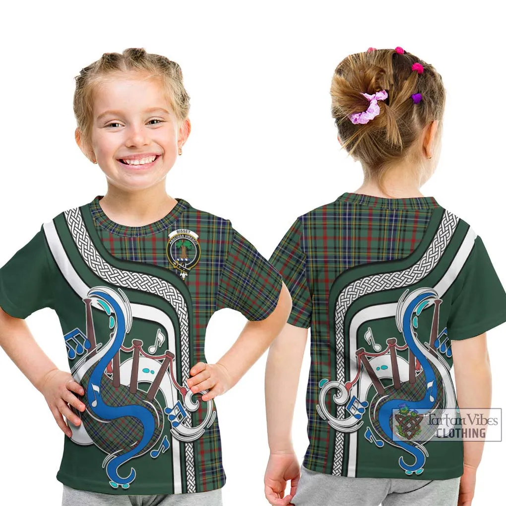 Bisset Tartan Kid T-Shirt with Epic Bagpipe Style