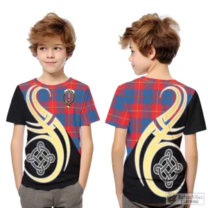 Blane Tartan Kid T-Shirt with Family Crest and Celtic Symbol Style