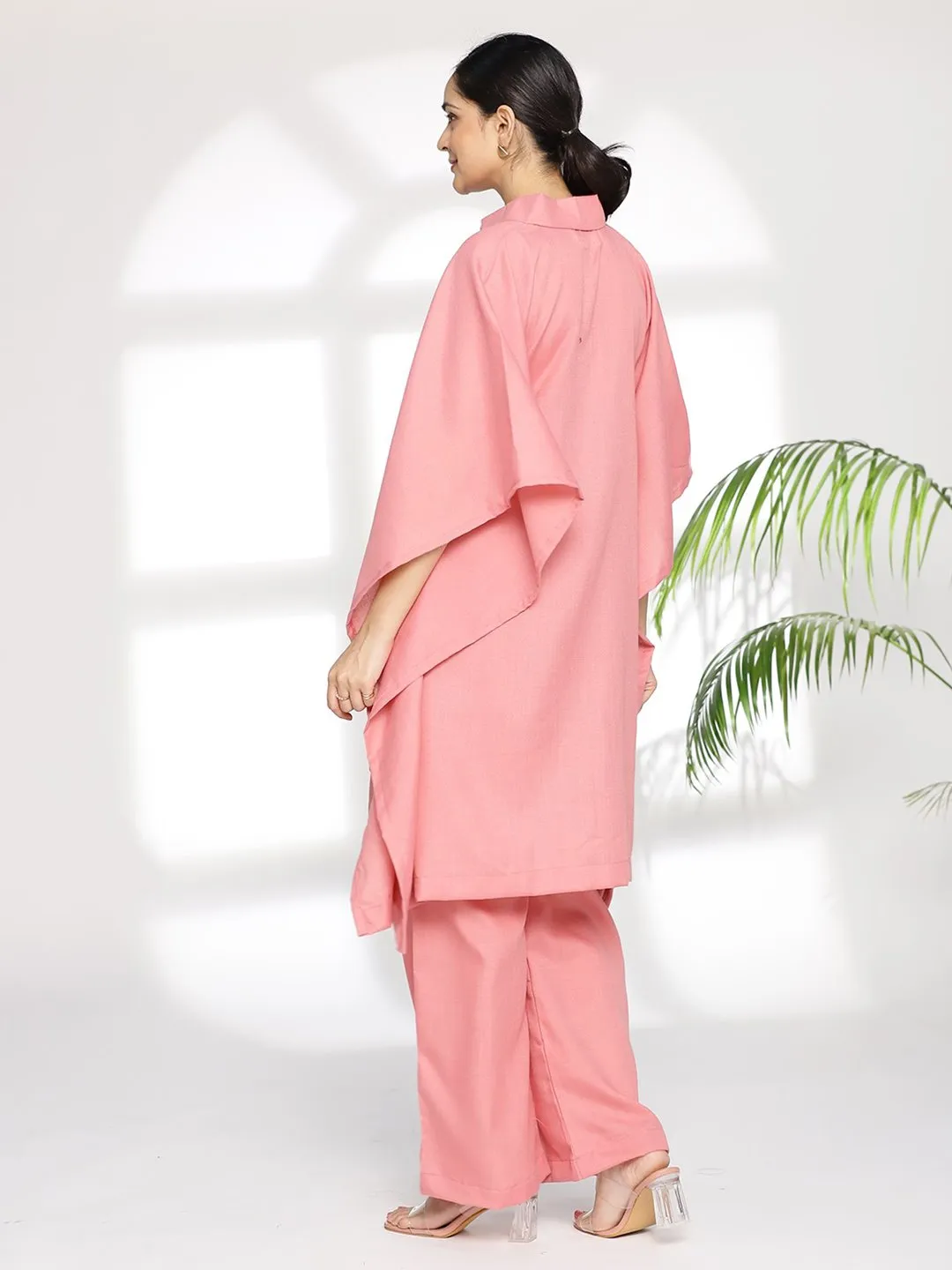 Blush CottonSlub ShirtKaftan - Cosetta