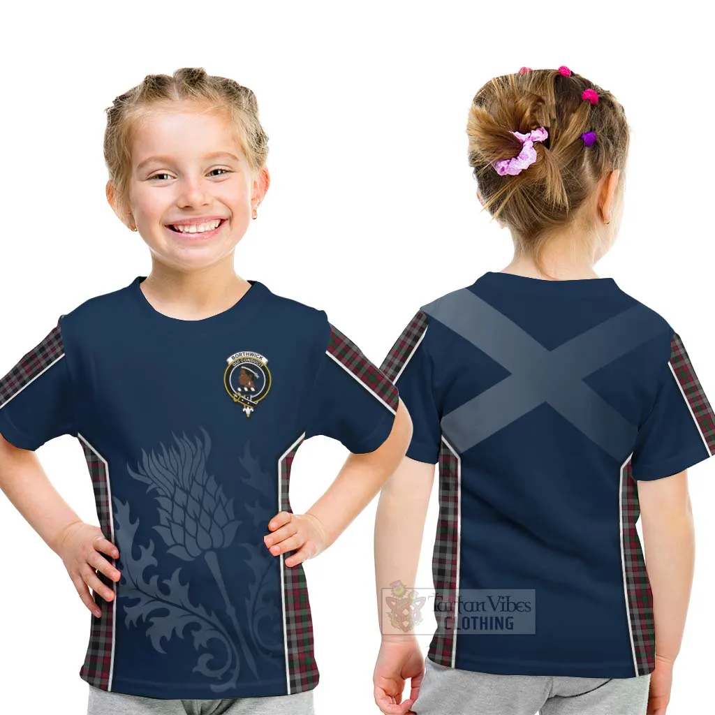 Borthwick Tartan Kid T-Shirt with Family Crest and Scottish Thistle Vibes Sport Style