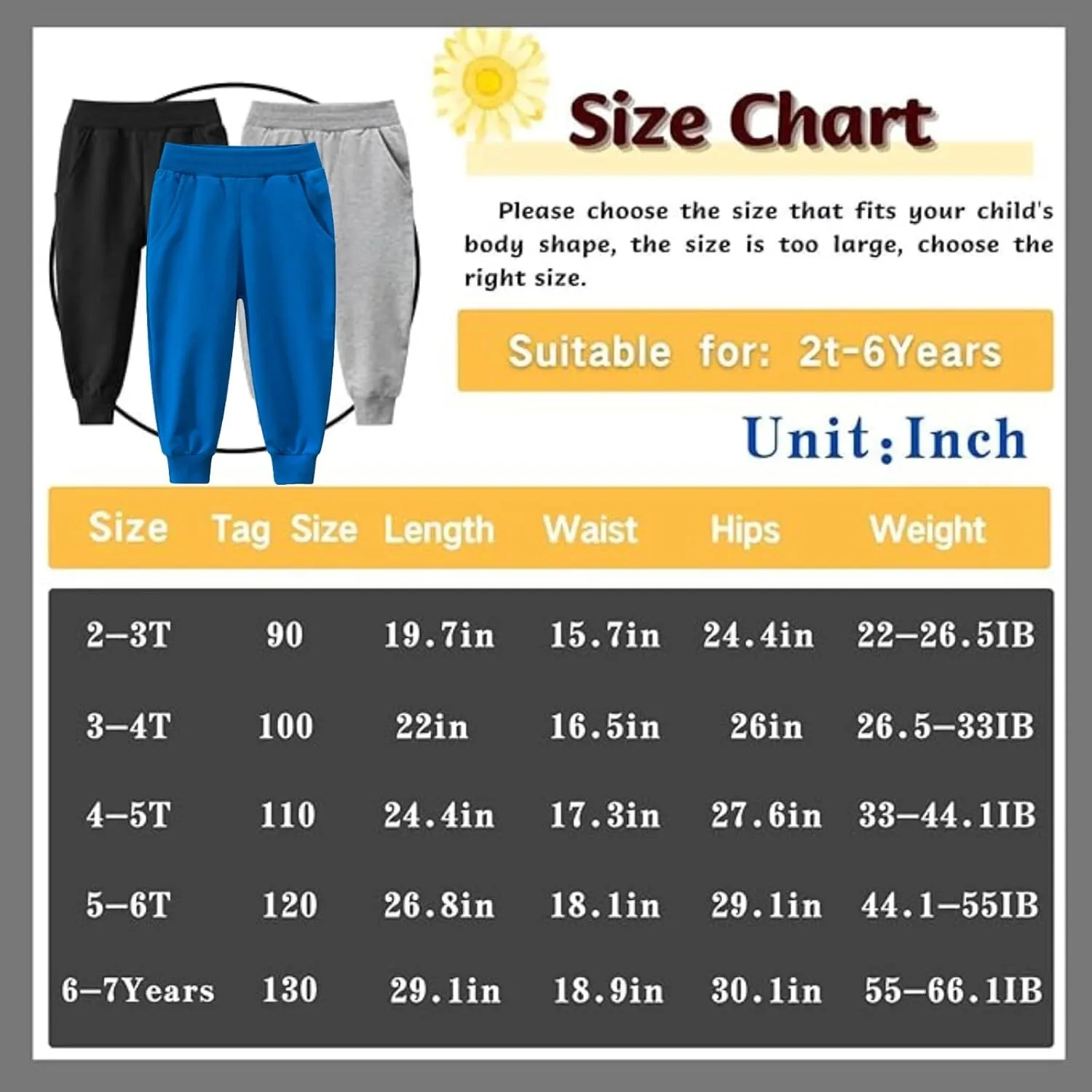Boy's 2-Pack Pants, Toddler Cotton Pull on Jogger, Kids Dinosaur Drawstring Elastic Sweatpants