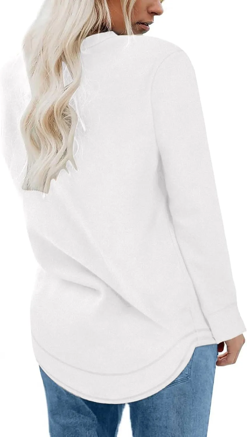 Ceboyel Womens Long Sleeve T Shirts 2023 Loose Fit Tops Round Neck Causal Blouses Shirt Trendy Fall Winter Outfits Clothes
