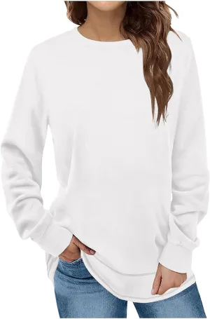 Ceboyel Womens Long Sleeve T Shirts 2023 Loose Fit Tops Round Neck Causal Blouses Shirt Trendy Fall Winter Outfits Clothes