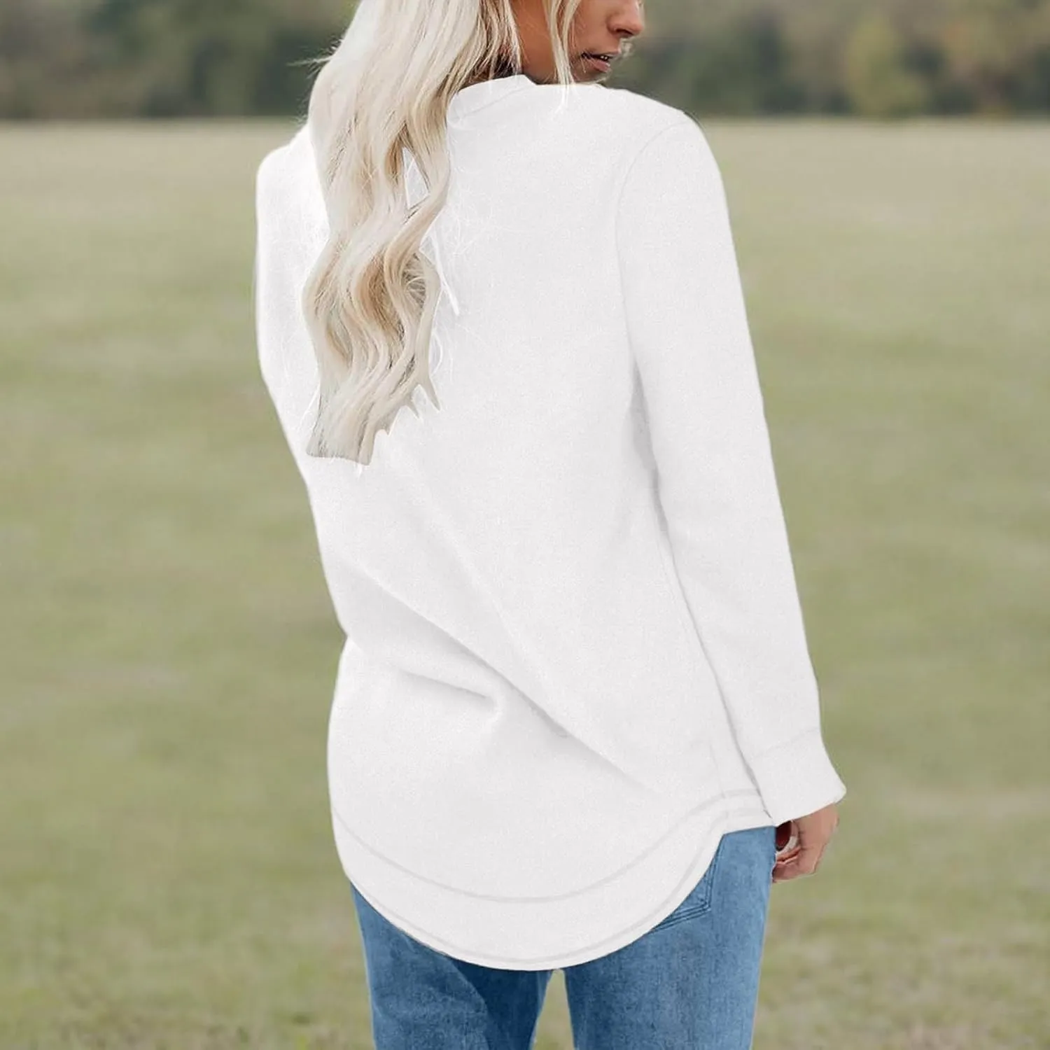 Ceboyel Womens Long Sleeve T Shirts 2023 Loose Fit Tops Round Neck Causal Blouses Shirt Trendy Fall Winter Outfits Clothes