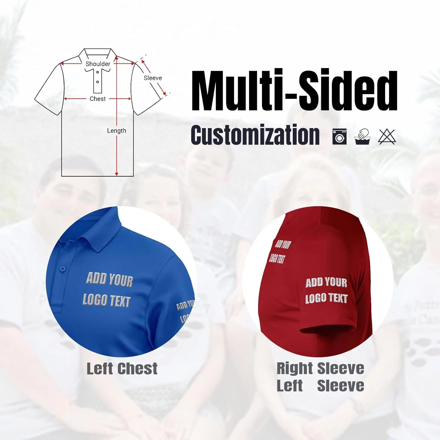 Custom Shirts for Men Personalized Polo Shirt Embroidered Print Design Your Own Text Logo Name T-Shirts