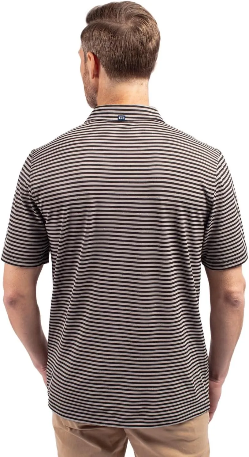 Cutter & Buck Short Sleeve Virtue Eco Pique Stripe Recycled Mens Big and Tall Polo
