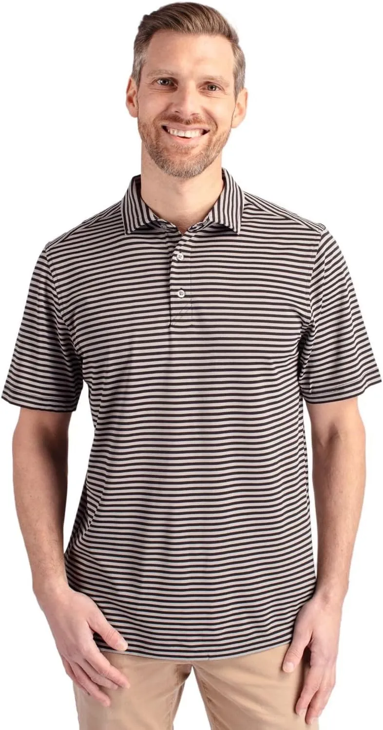 Cutter & Buck Short Sleeve Virtue Eco Pique Stripe Recycled Mens Big and Tall Polo