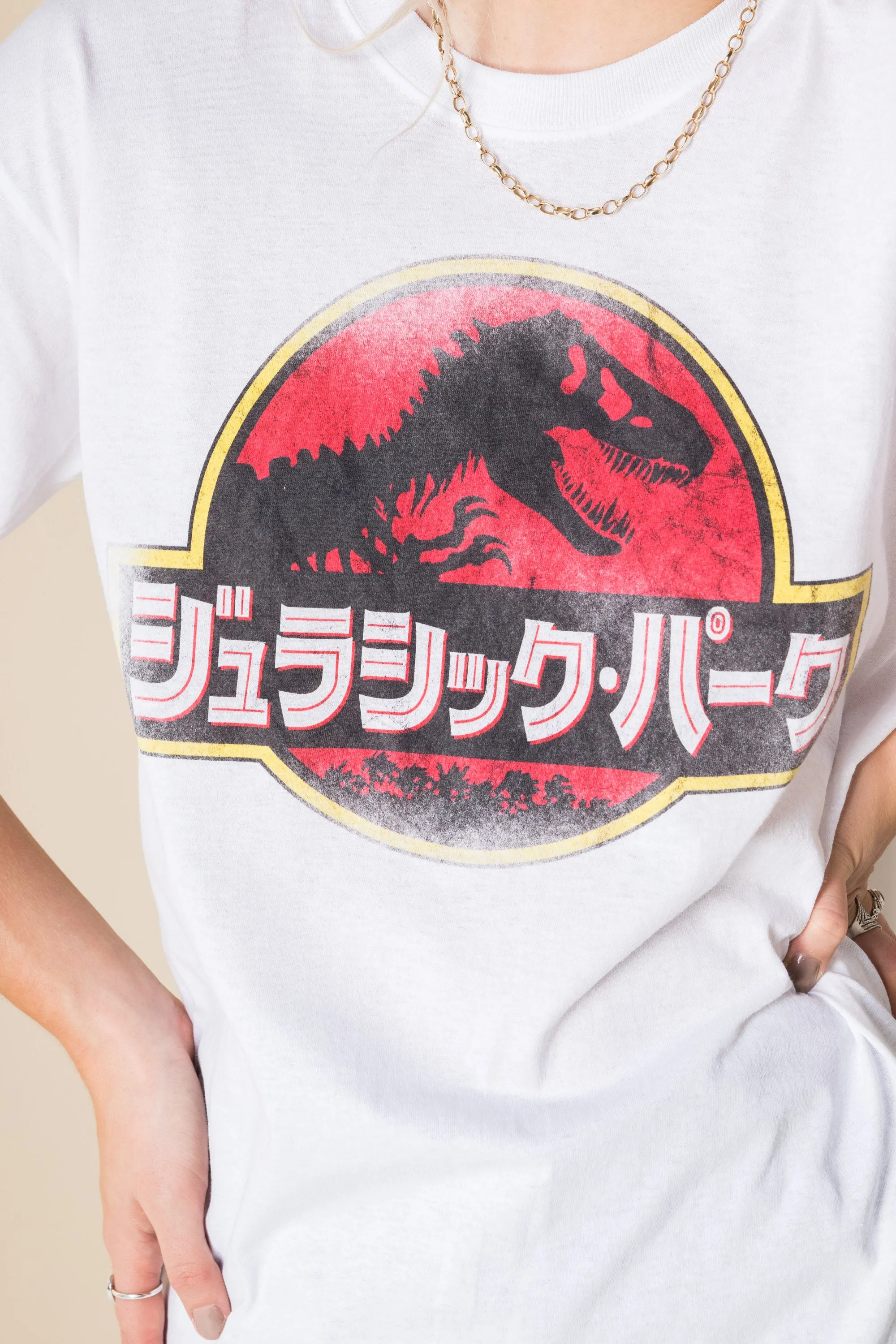 Daisy Street Relaxed T-Shirt with Jurassic Park Print