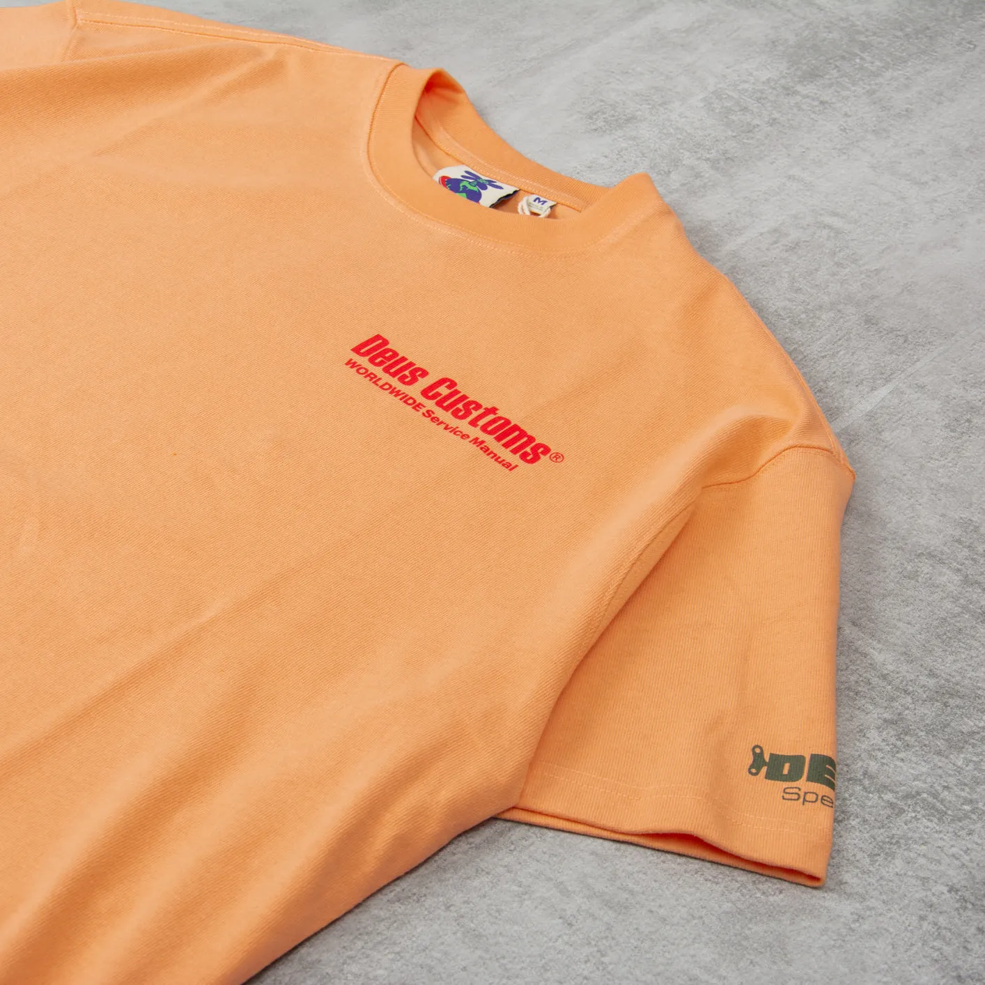 Deus ex Machina Service Manual Tee - Sunkist Orange