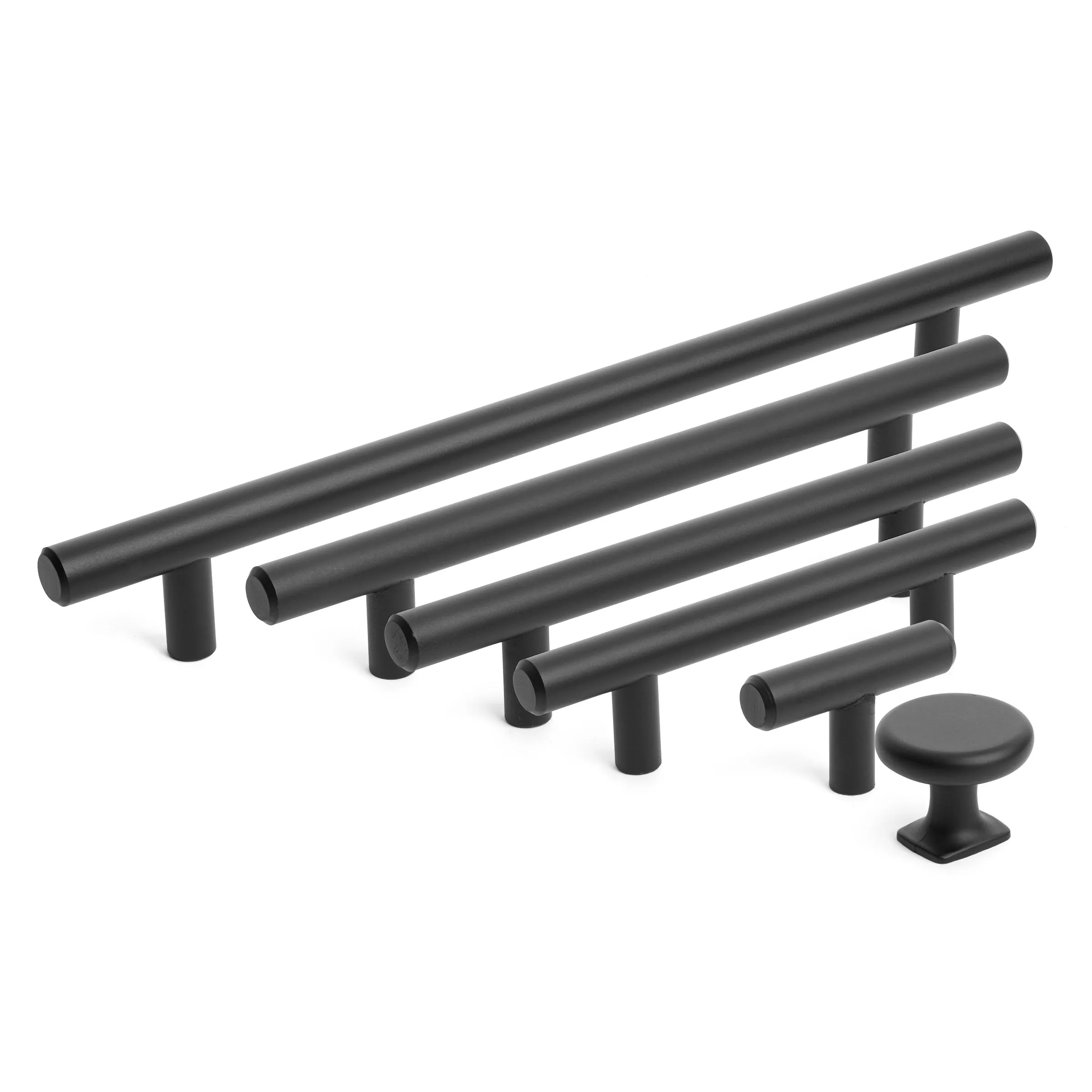 Diversa Matte Black Euro Style 3-3/4" (96mm) Cabinet Bar Pull