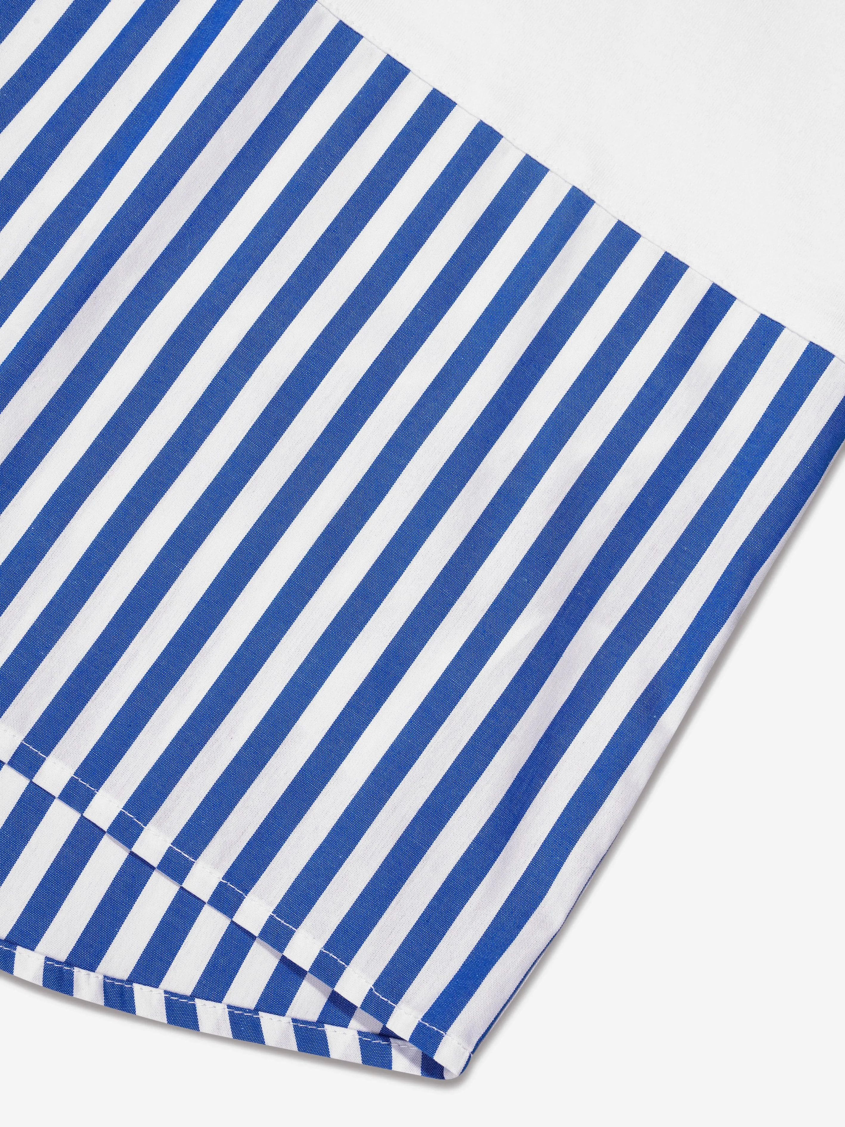 DKNY Girls Jersey And Poplin Striped T-Shirt in White