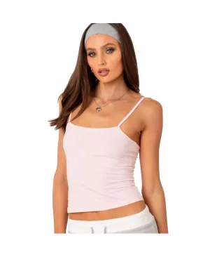 Edikted Women's Basic Cami Top, Pink