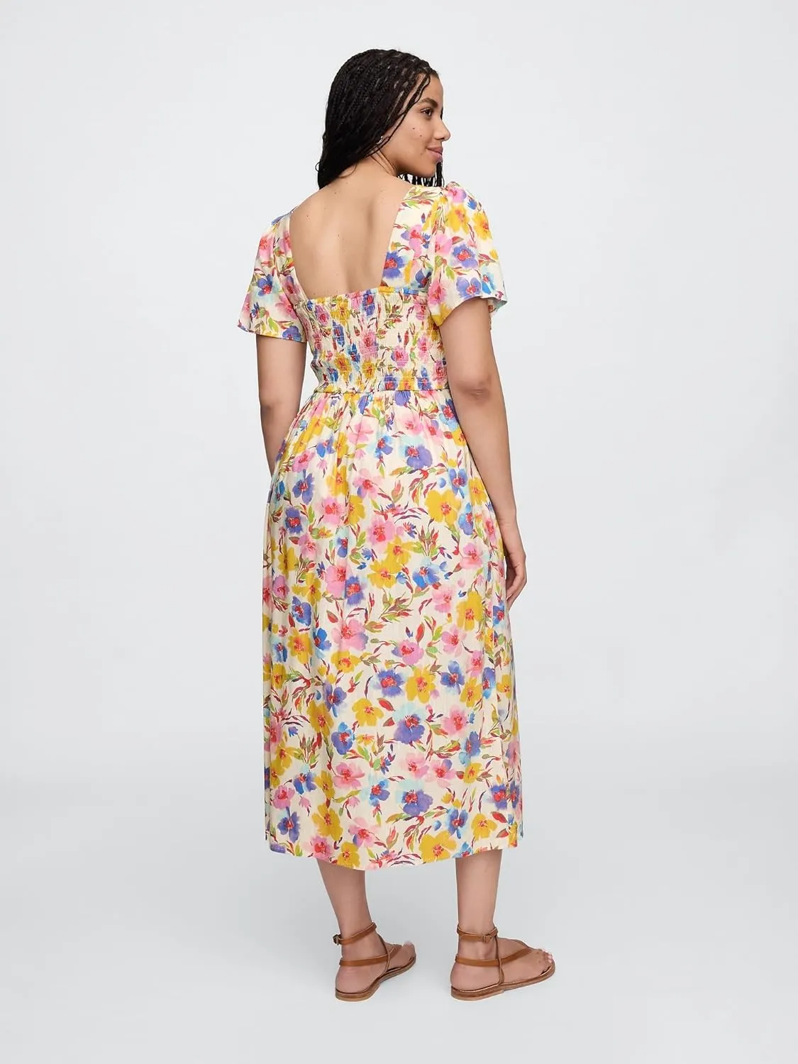 GAP Women's Smocked Midi Dress