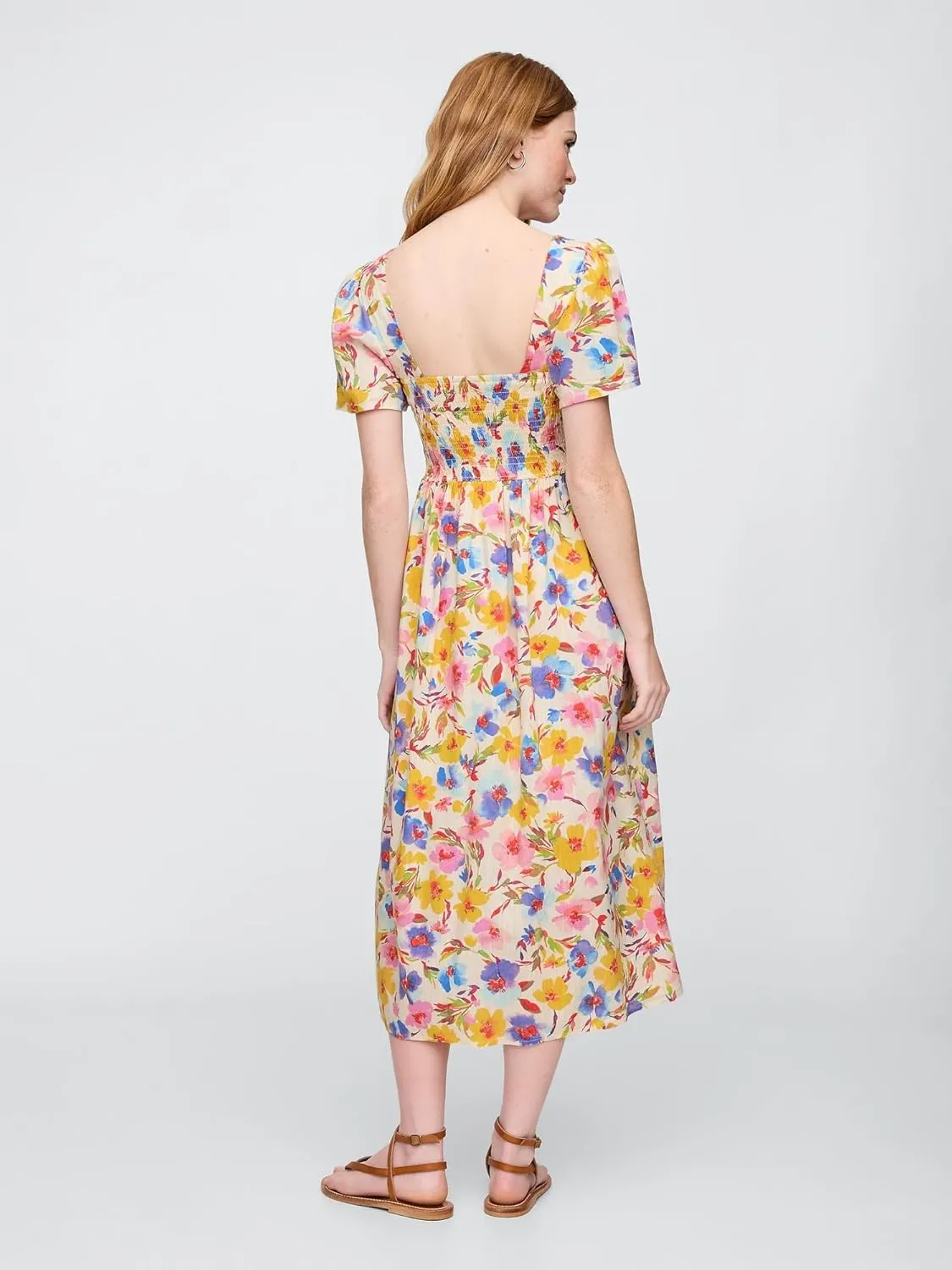 GAP Women's Smocked Midi Dress