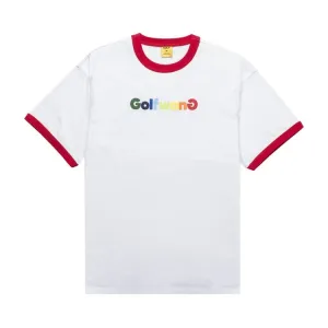 GOLF WANG Happy Logo Ringer Tee 'White/Red', white