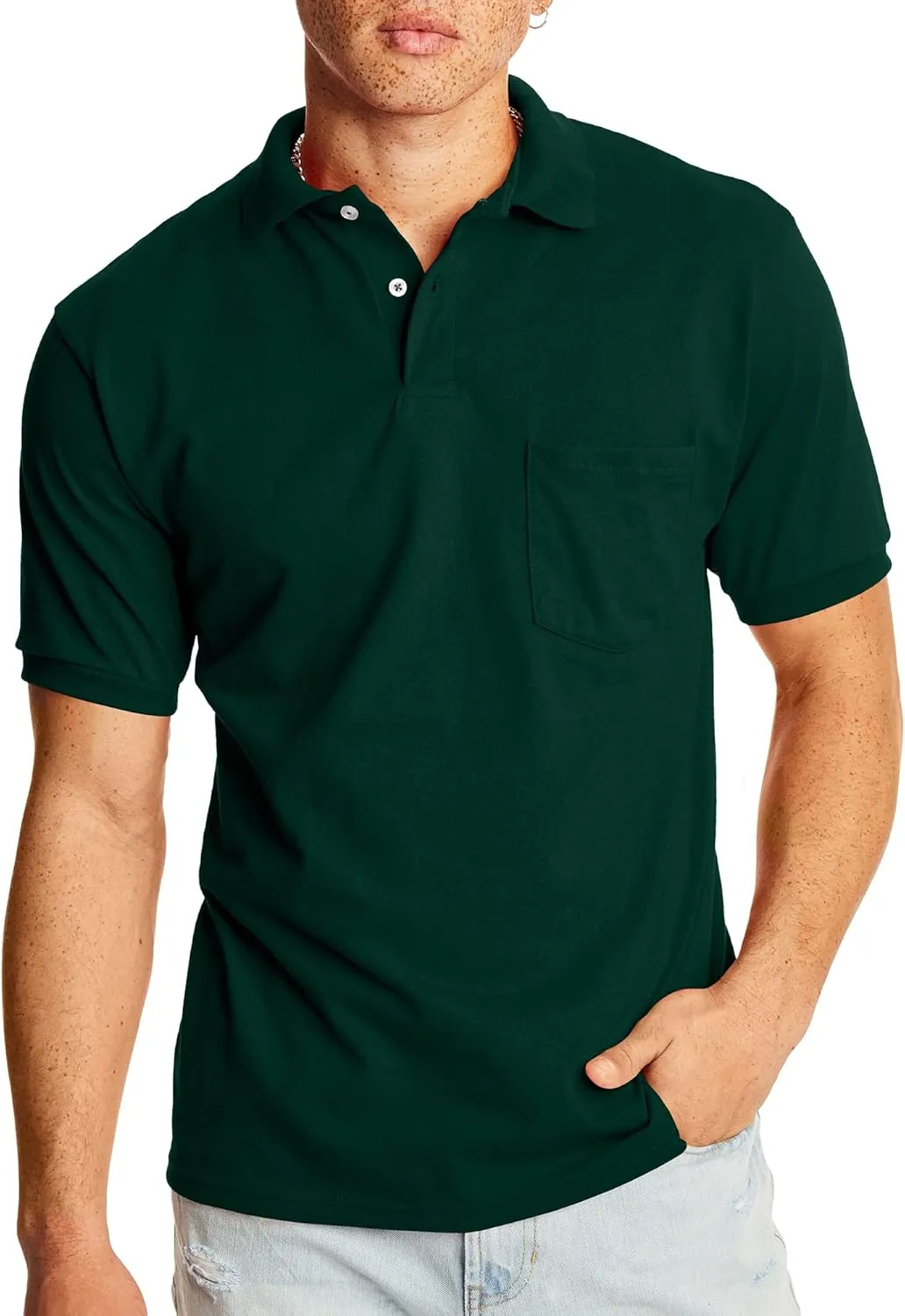 Hanes Men's Short-Sleeve Jersey Pocket Polo (Pack of 2)