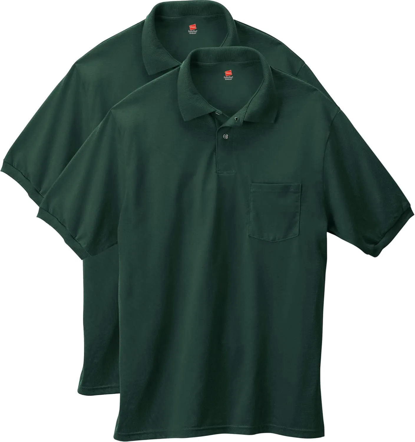 Hanes Men's Short-Sleeve Jersey Pocket Polo (Pack of 2)
