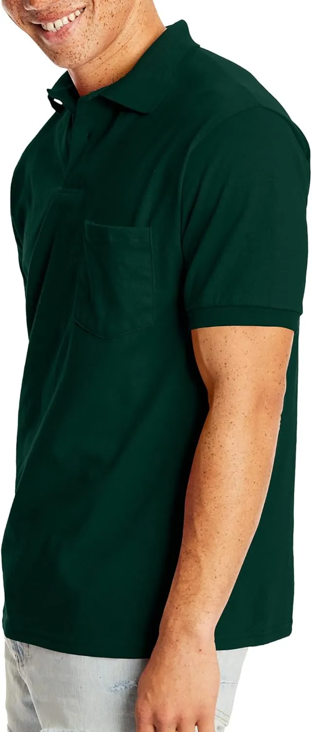 Hanes Men's Short-Sleeve Jersey Pocket Polo (Pack of 2)