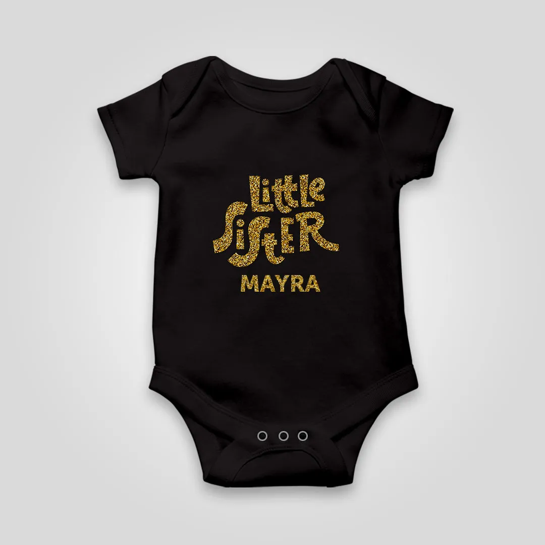 Happy T-shirts - Sibling Series - Black Glitter - Sister