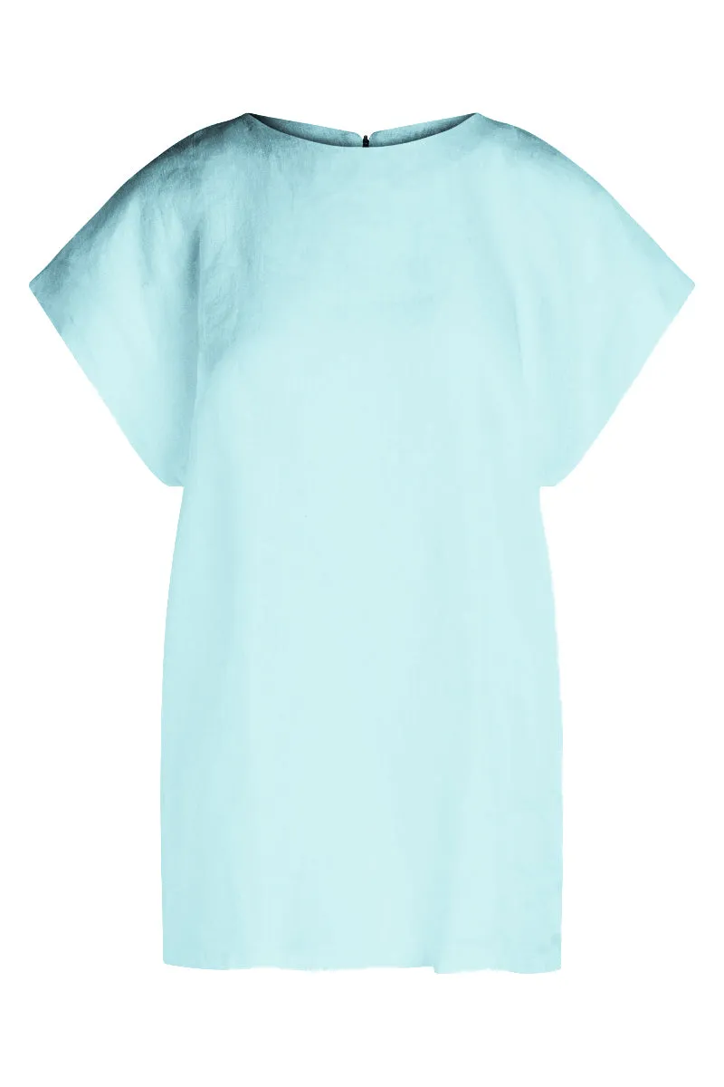 High Neck Linen T-Shirt