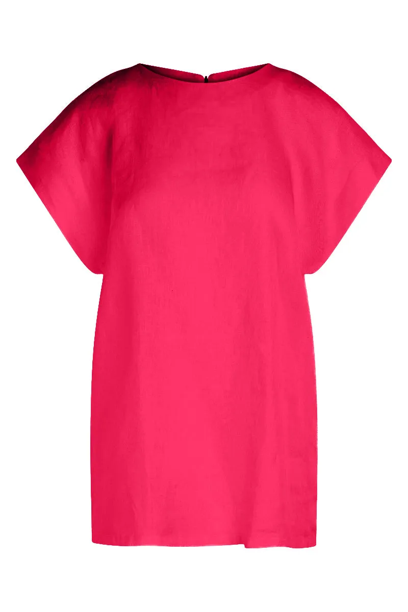 High Neck Linen T-Shirt