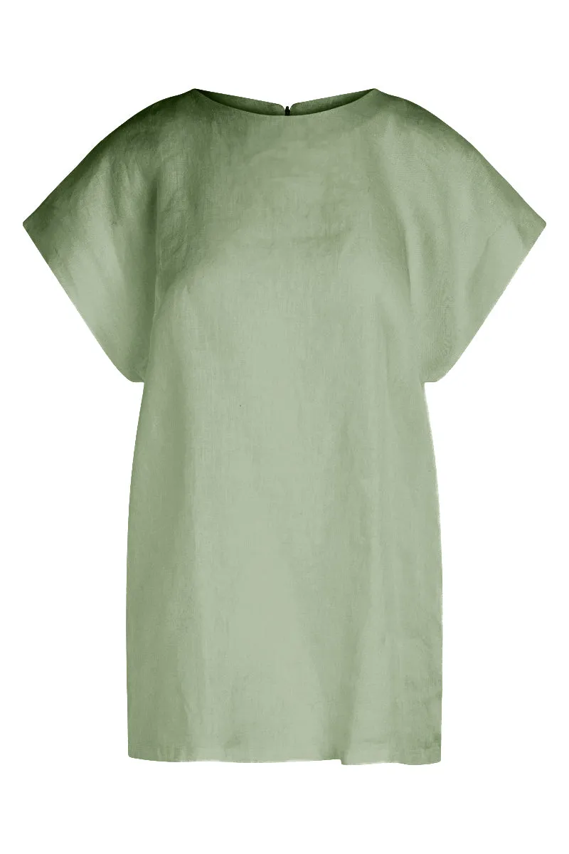 High Neck Linen T-Shirt