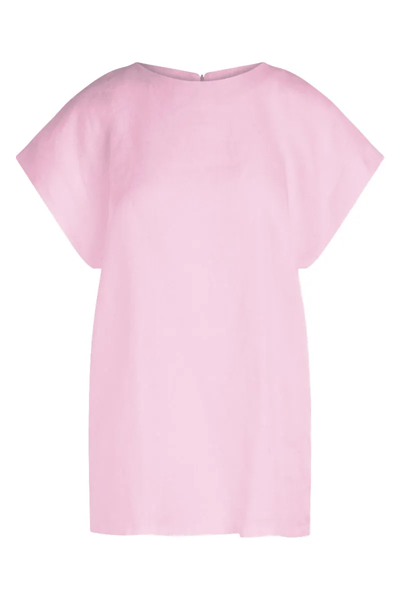 High Neck Linen T-Shirt