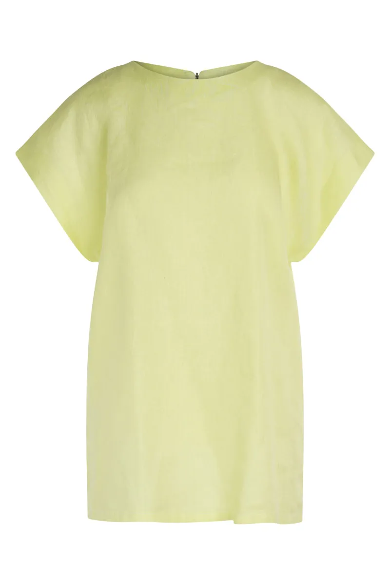 High Neck Linen T-Shirt