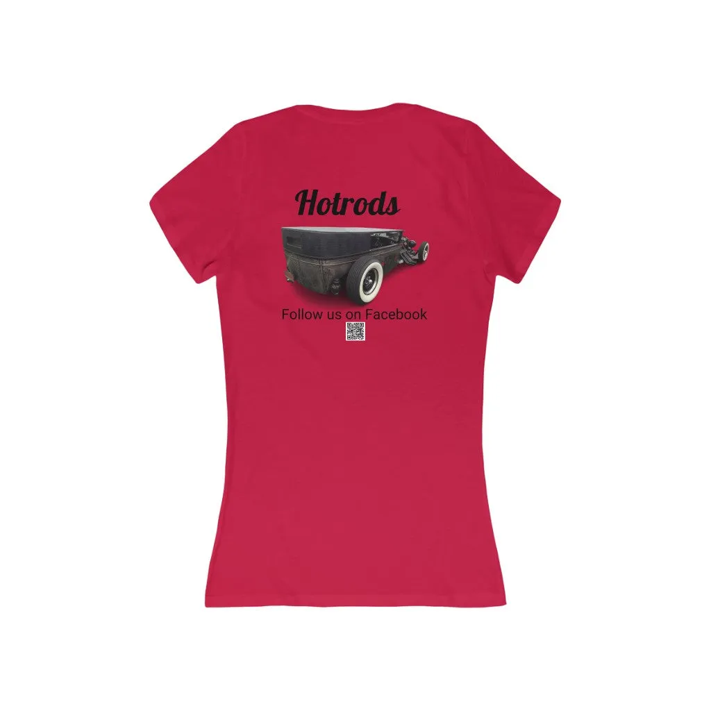 Hotrods Signature "Rat Rod" Women's Jersey Short Sleeve Deep V-Neck Tee
