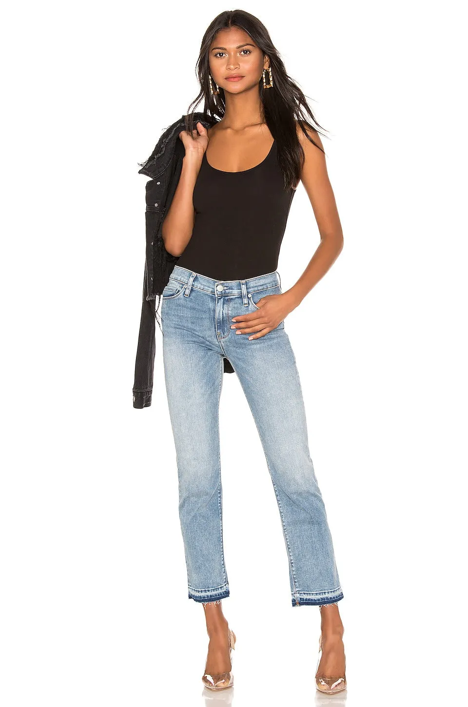 James Perse Classic Brushed Long Tank Top, black
