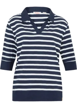 John Baner Jeanswear Oversized Polo Shirt, Blue