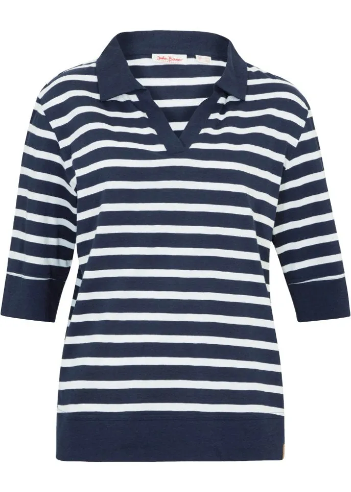 John Baner Jeanswear Oversized Polo Shirt, Blue