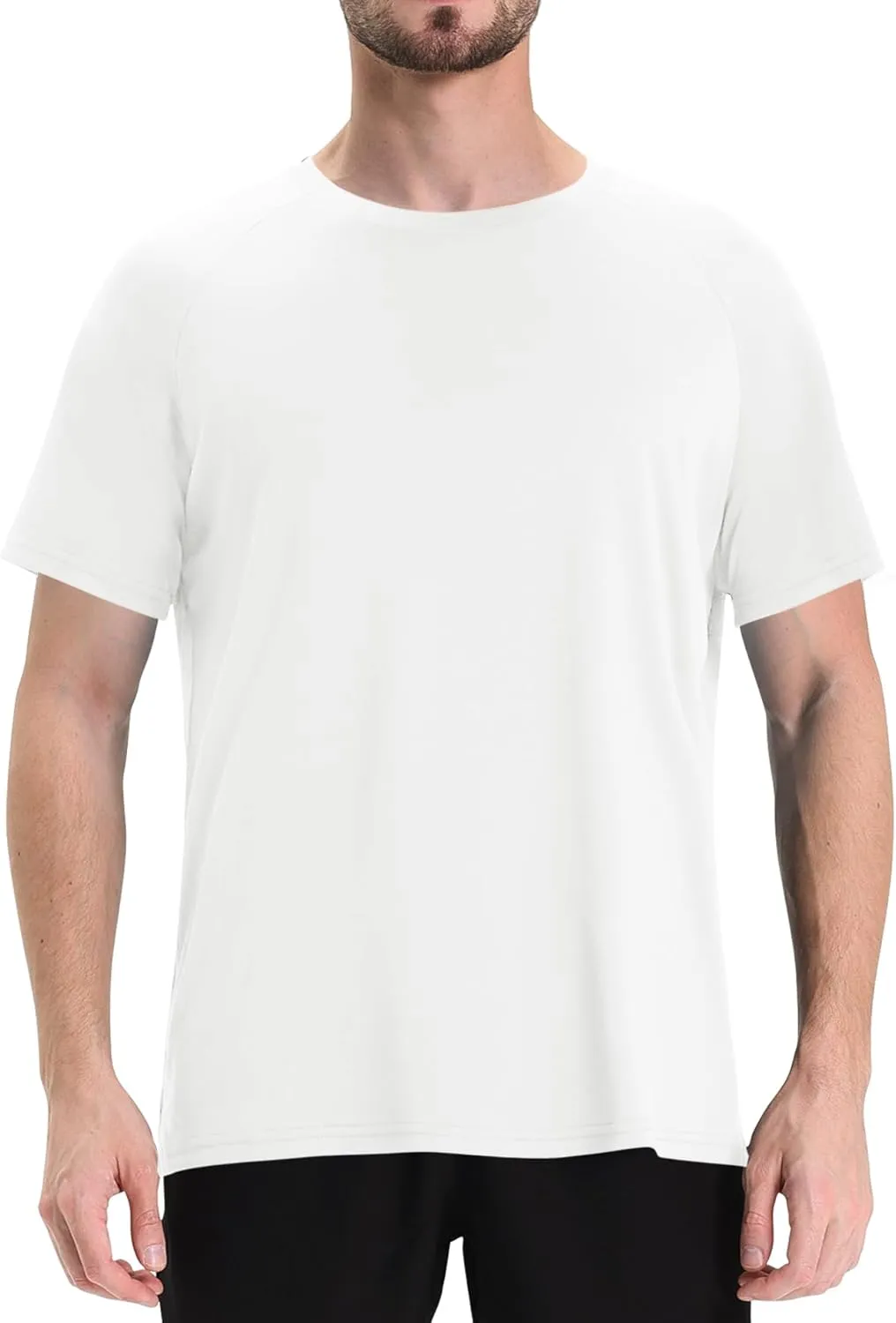 LalaHooK Workout Mens Shirts - Black Quick Dry Gym Short Sleeve Moisture Wicking T Shirts for Running Athletic Casual Work