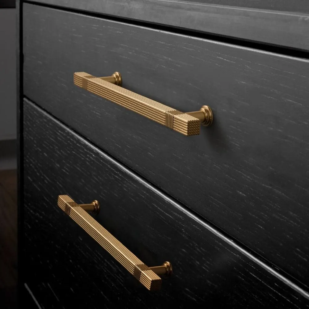 Light Luxury Stripe Nickel Finish Cabinet Bar Pulls T-Bar Knobs