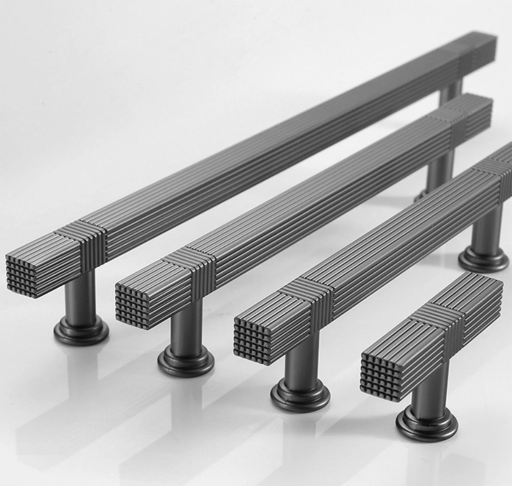 Light Luxury Stripe Nickel Finish Cabinet Bar Pulls T-Bar Knobs