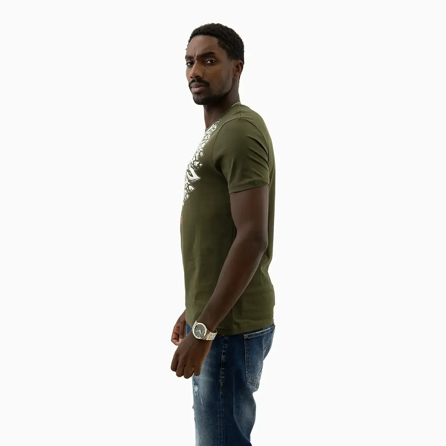 Men's Lion Graphics Crew Neck T-Shirt
