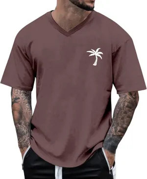 Mens Loose Fit Graphic Shirts Short Sleeve Heavyweight Cotton Printed T-Shirts Casual Retro Streetwear Tshirts Tops