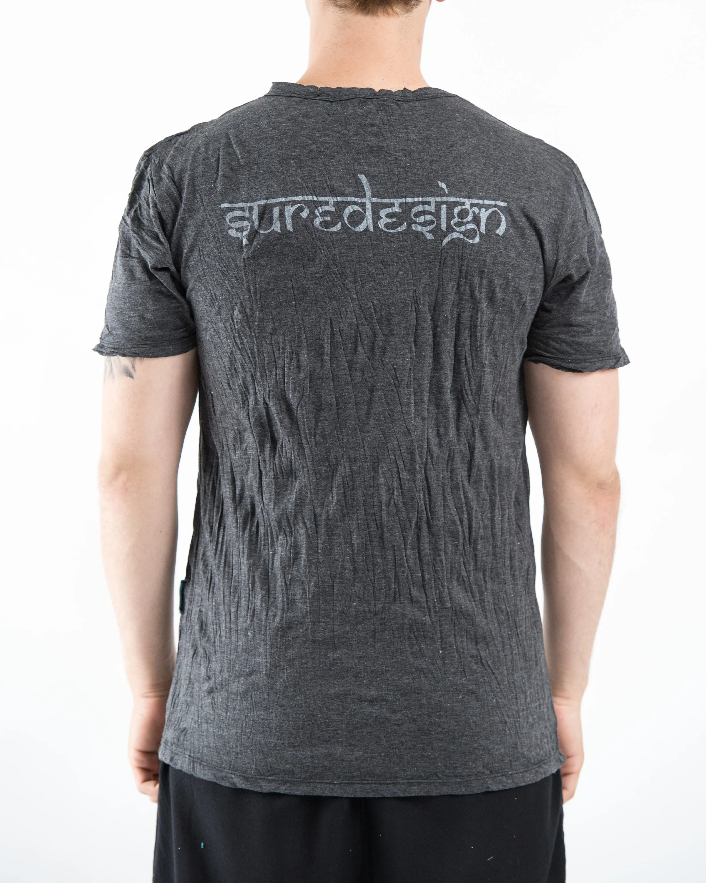 Mens Thai Tattoo T-Shirt in Silver on Black