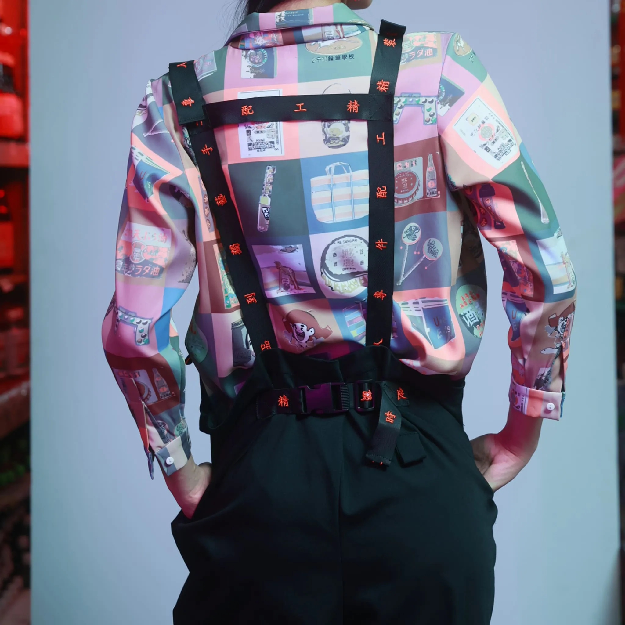 Multi-Pocket Embroidery Overall