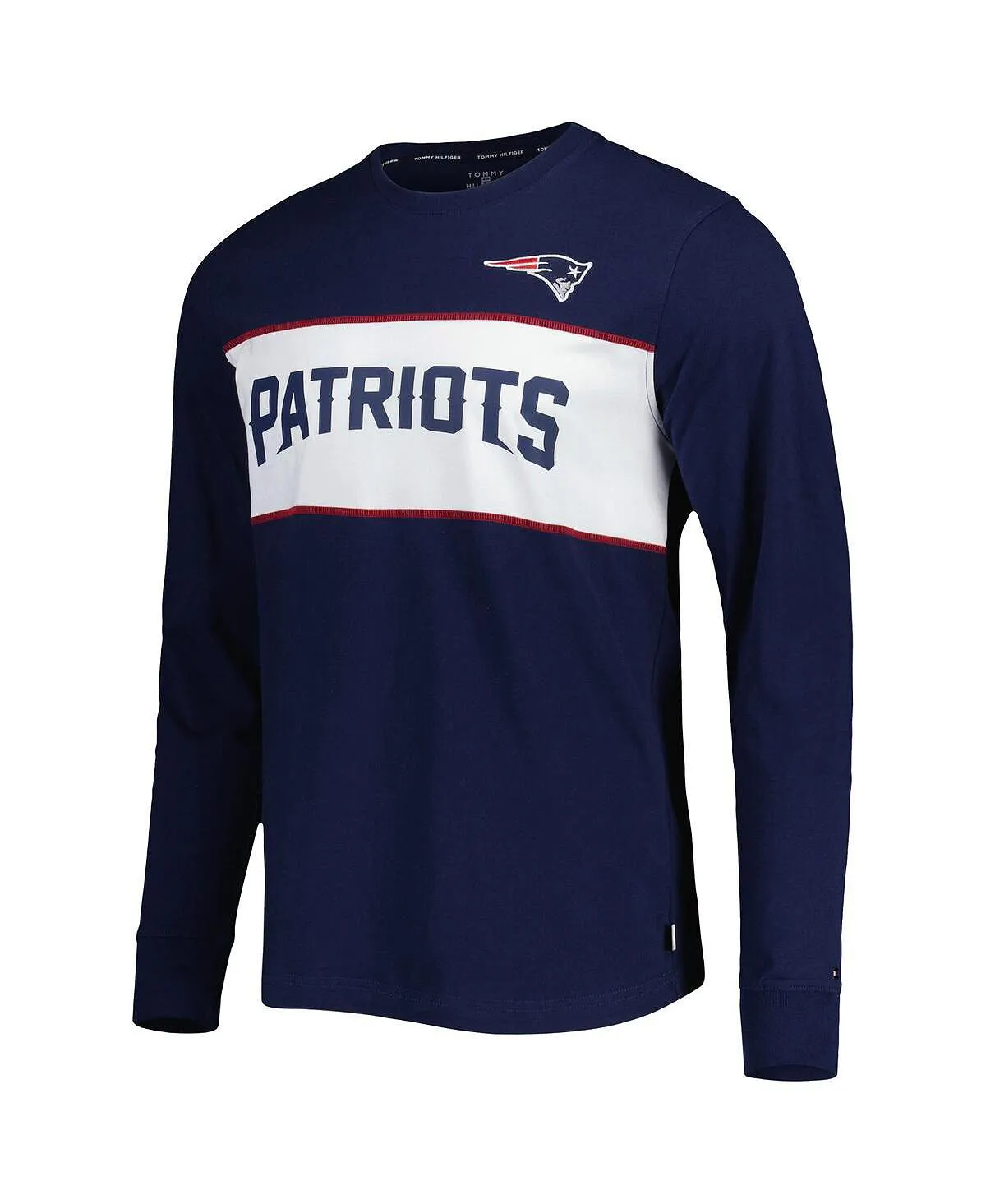 New England Patriots Peter Team Tommy Hilfiger Men's Navy Long Sleeve T-Shirt, Blue