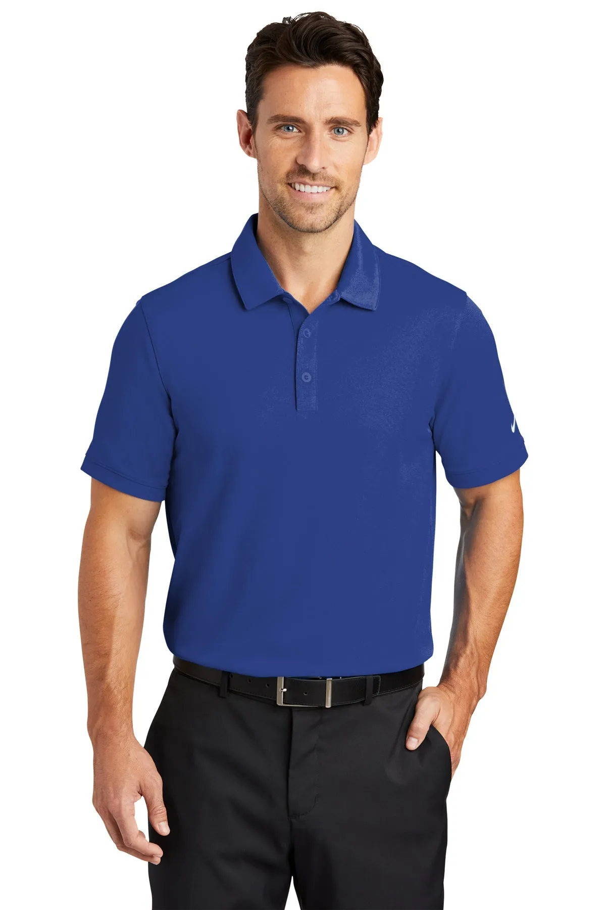 Nike Dri-FIT Icon Pique Modern Fit Custom Polos, Deep Royal Blue