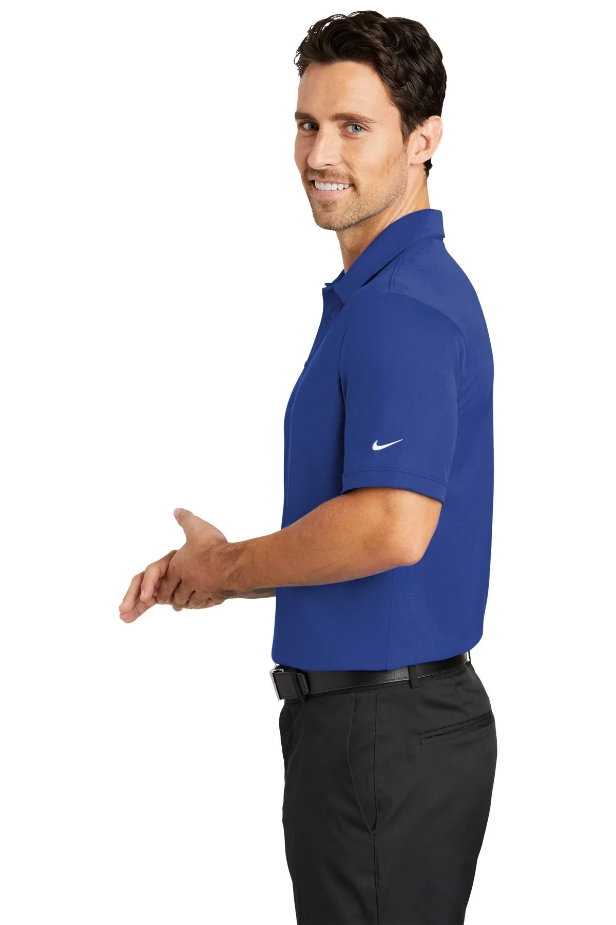 Nike Dri-FIT Icon Pique Modern Fit Custom Polos, Deep Royal Blue